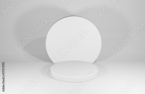 3d illustration of white podium with white theme  3d podium suitable for product promotion  graphic resources.