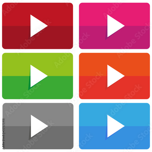 Free Download colorful play icons. Vector illustration. stock image.  - GFXLoad