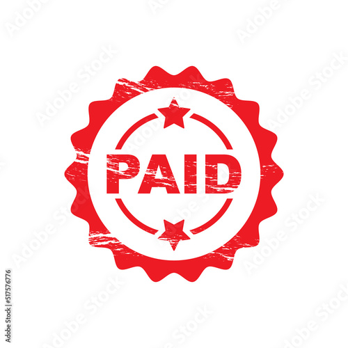Paid grunge stamp icon design isolated on white background