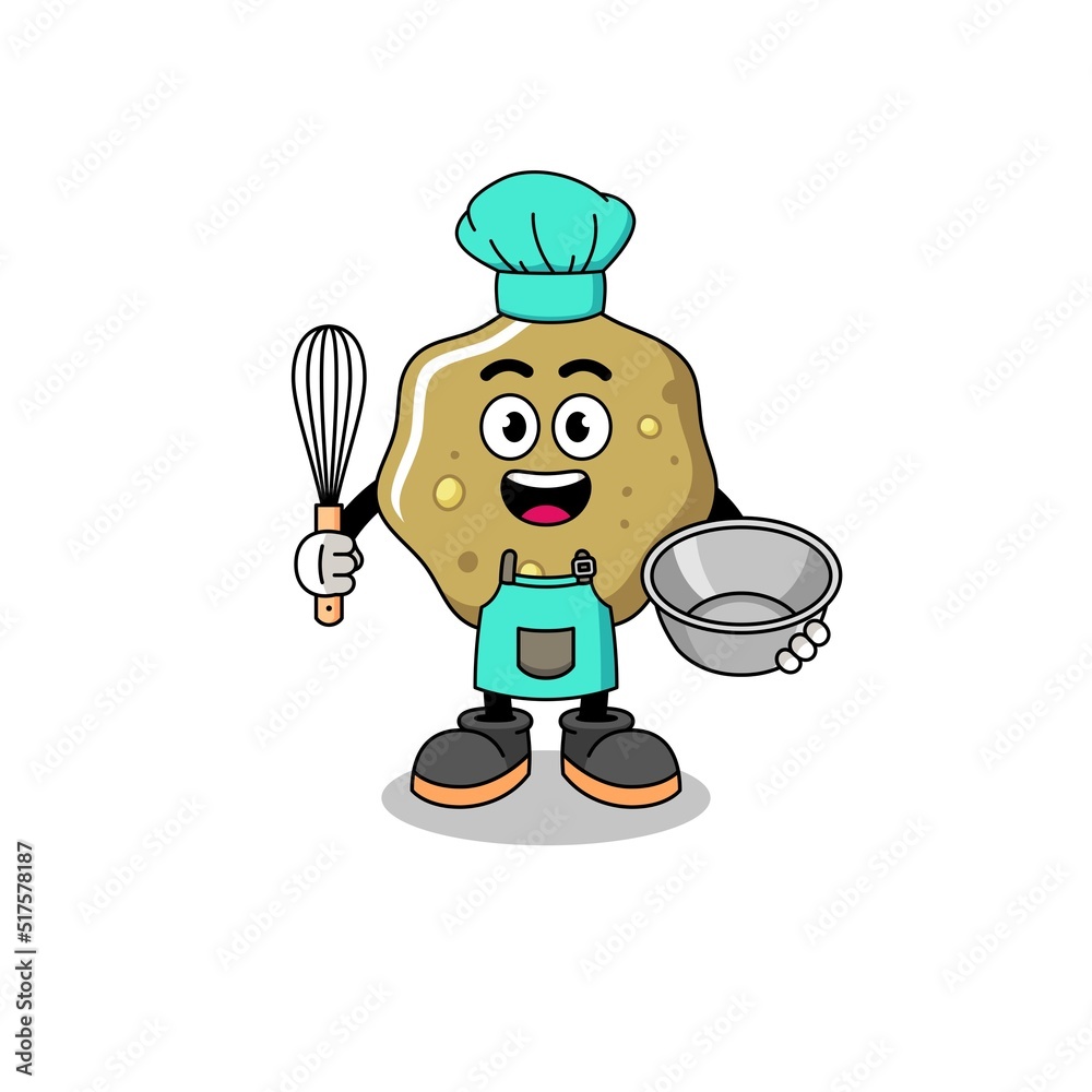 Illustration of loose stools as a bakery chef Illustration of loose stools as a bakery chef