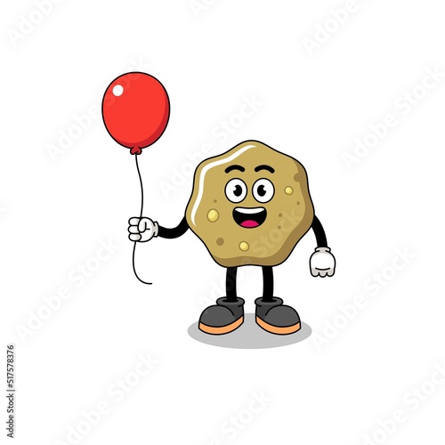 Cartoon of loose stools holding a balloon