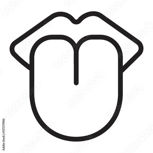 tongue line icon