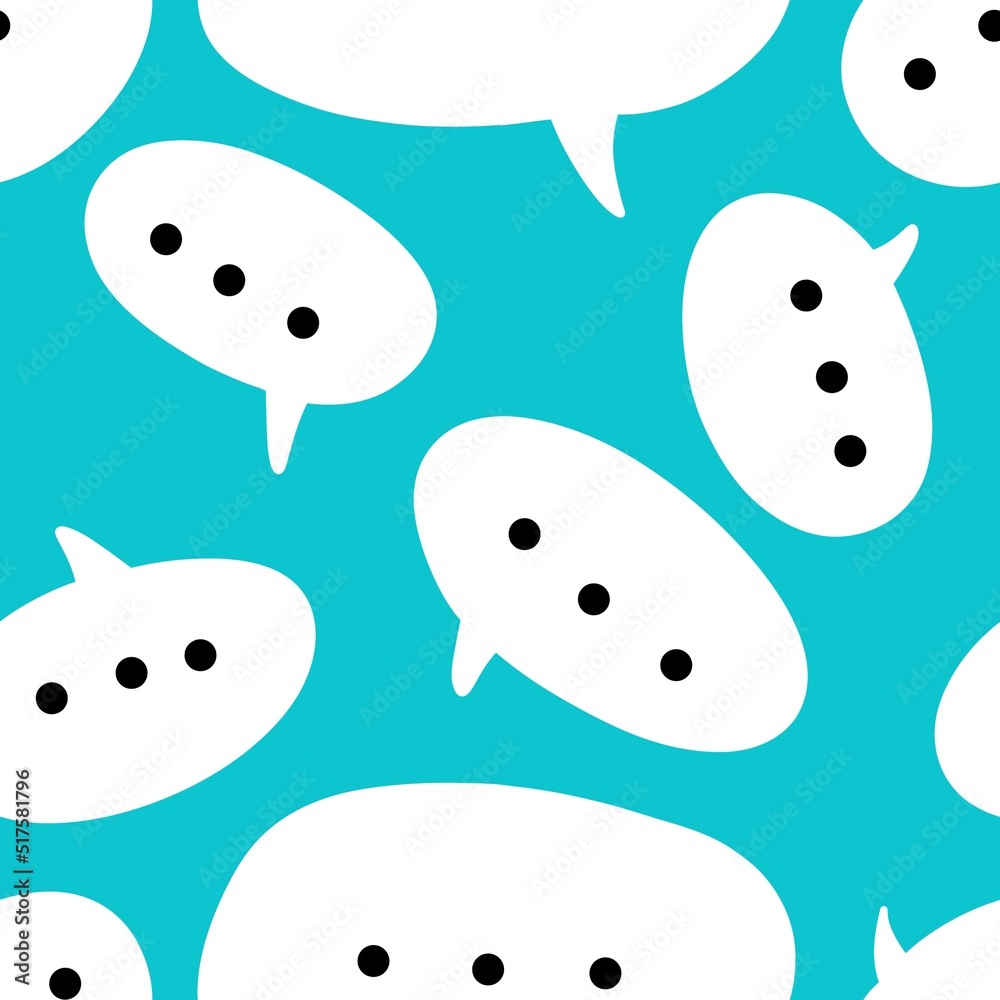 Messages seamless cartoon text bubble pattern for wrapping paper and kids and fabrics and accessories and clothes print