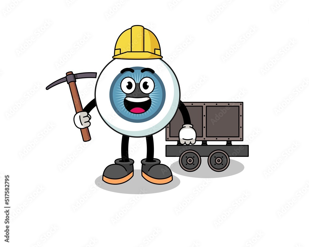 Fototapeta premium Mascot Illustration of eyeball miner