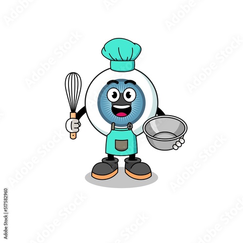 Illustration of eyeball as a bakery chef