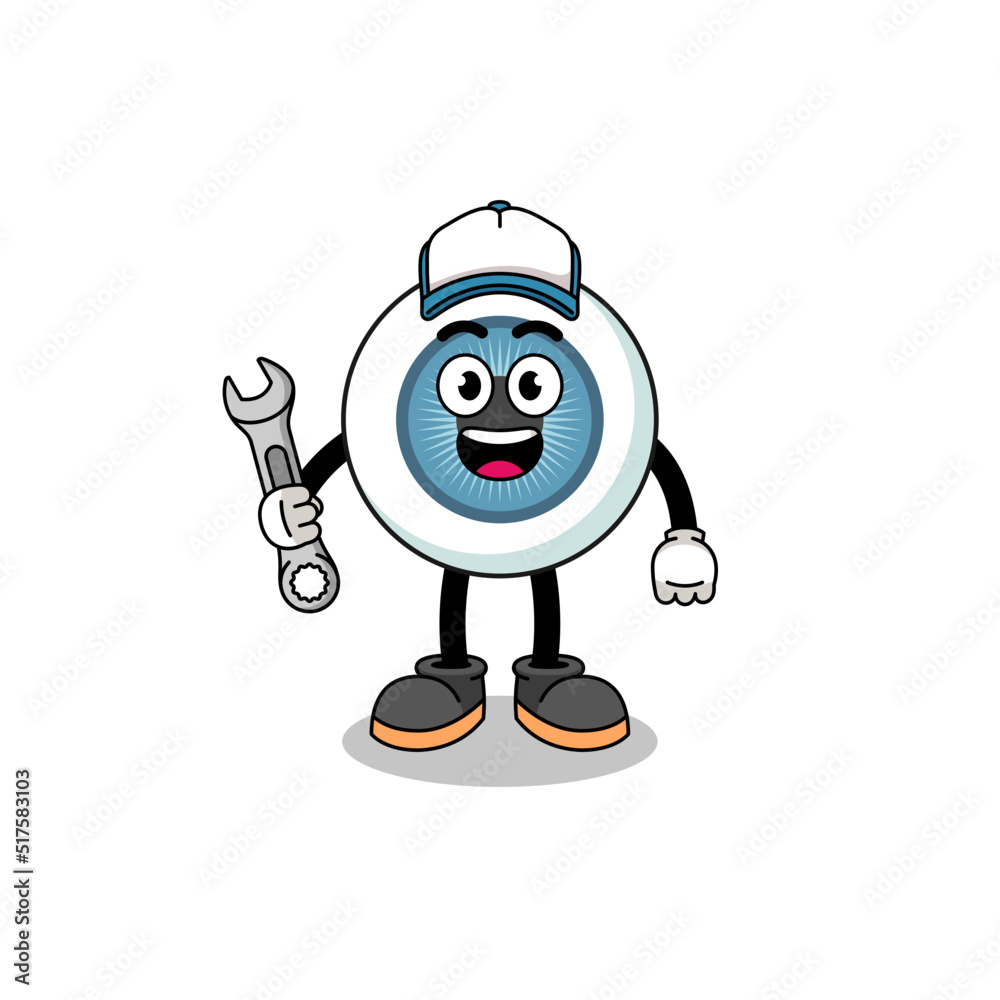 eyeball illustration cartoon as a mechanic eyeball illustration cartoon as a mechanic