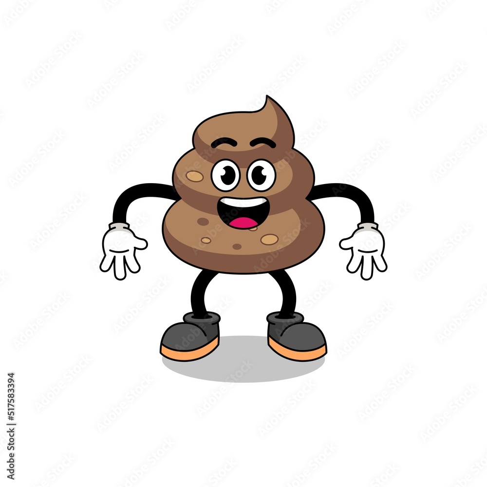 poop cartoon with surprised gesture poop cartoon with surprised gesture