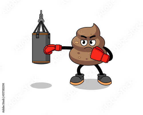 Illustration of poop boxer