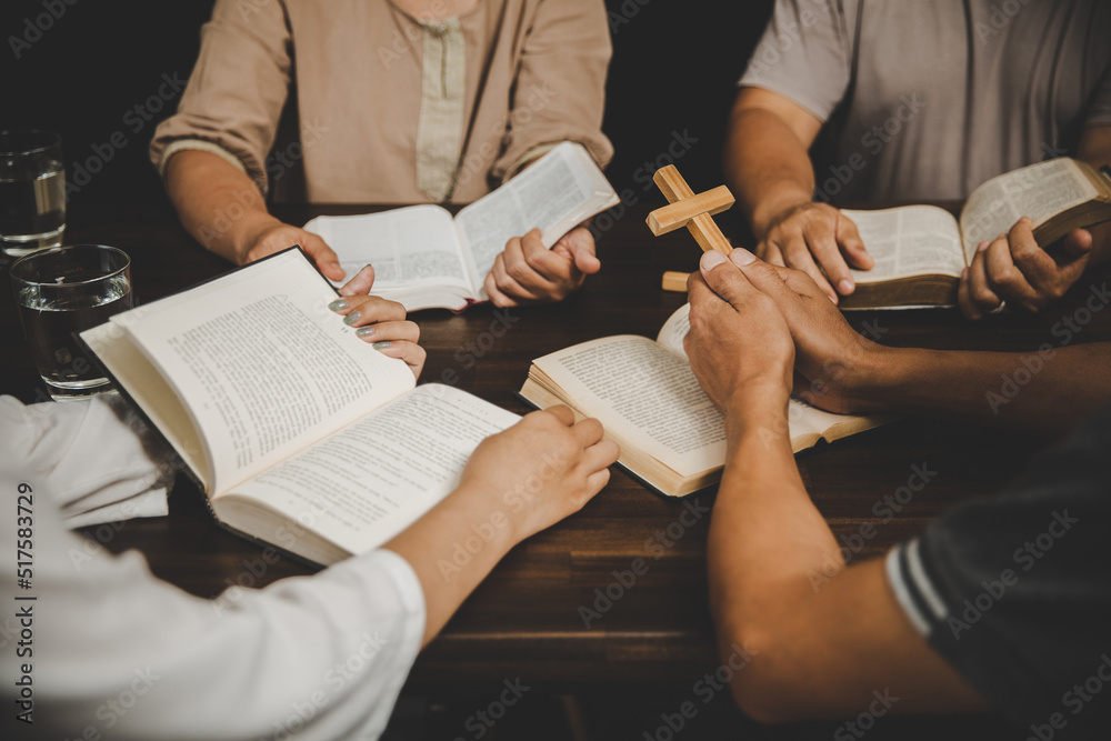 Group of people are reading the bible