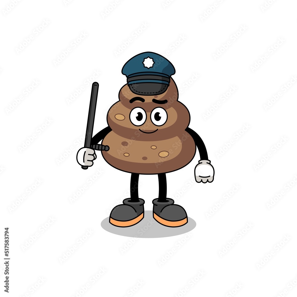 Cartoon Illustration of poop police Stock Vector Adobe Stock