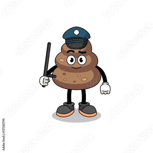Cartoon Illustration of poop police
