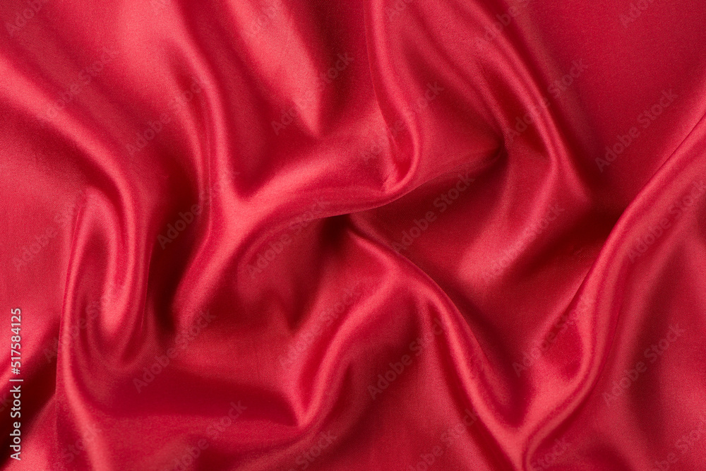 Obraz premium abstract luxury red silk fabric cloth or liquid wave or texture satin background