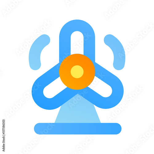 Turbine Windmill with Flat Icon