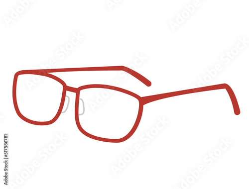 シンプルな赤い眼鏡のイラスト