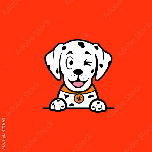 Cute dalmatian Puppy Design Vector