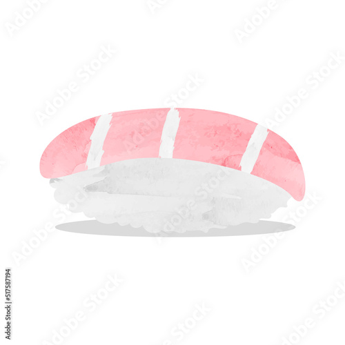 Sushi watercolor isolated vector illustration