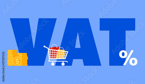 VAT value added tax concept vector illustration.