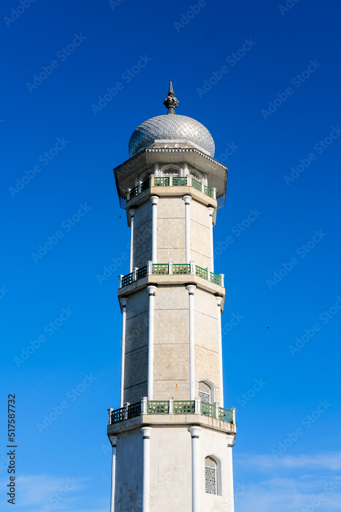 Baiturrahman Grand Mosque Tower. Baiturrahman Grand Mosque Minaret.