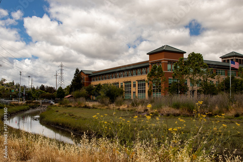 781 Lincoln Avenue in San Rafael, CA is bordered by an urban stream that slows to the San Francisco Bay.  