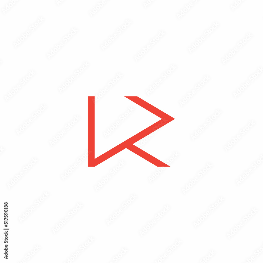 abstract letter vr simple geometric line logo vector abstract letter vr simple geometric line logo vector