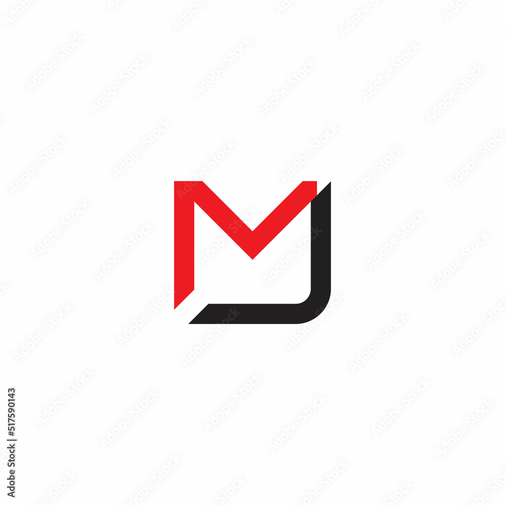 letter mj simple colorful geometric line square logo vector letter mj simple colorful geometric line square logo vector