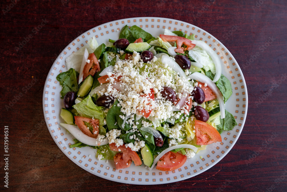 Salad with cheese and olives Salad with cheese and olives