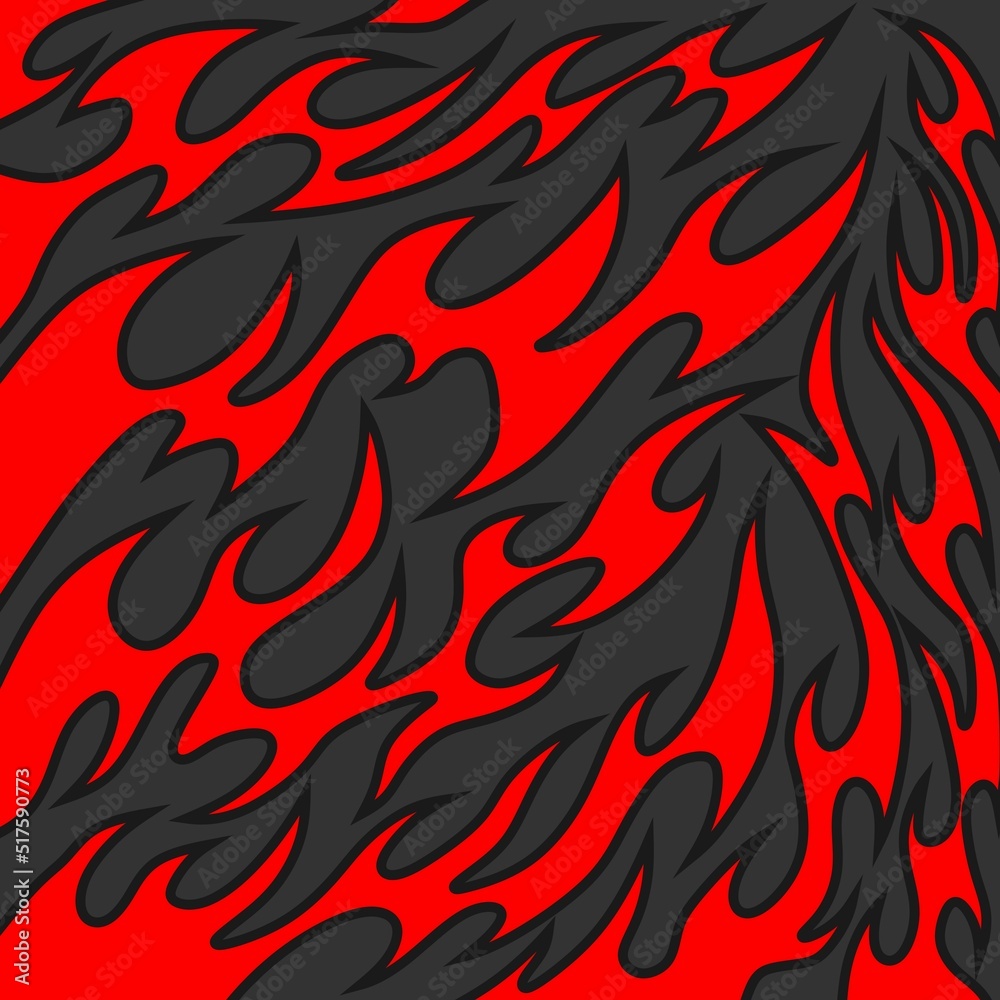 Simple background with seamless red flame pattern Simple background with seamless red flame pattern