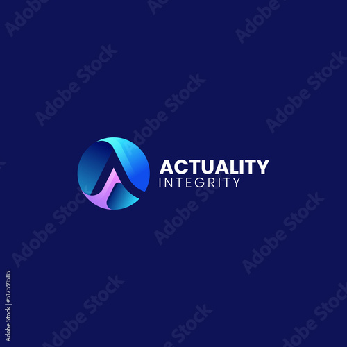 Vector Logo Illustration Abstract Gradient Colorful Style.