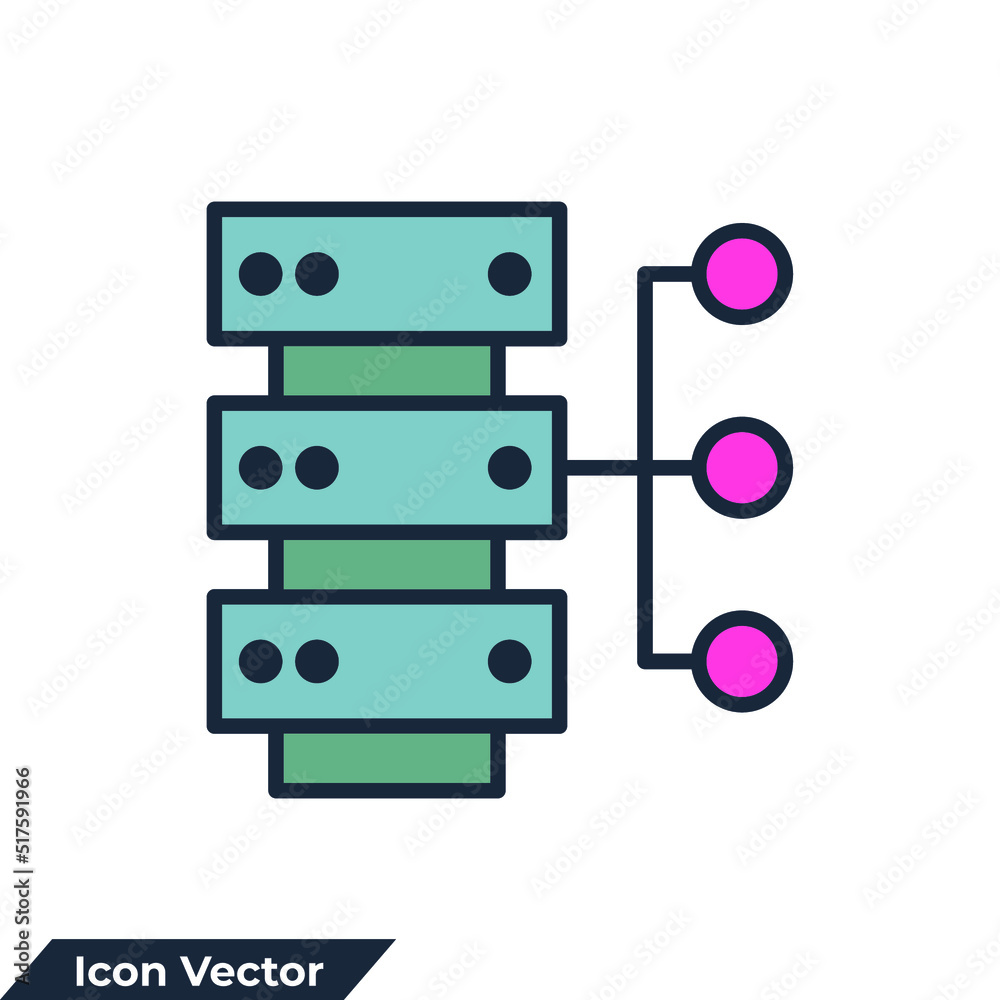 database system icon logo vector illustration. data mining symbol ...