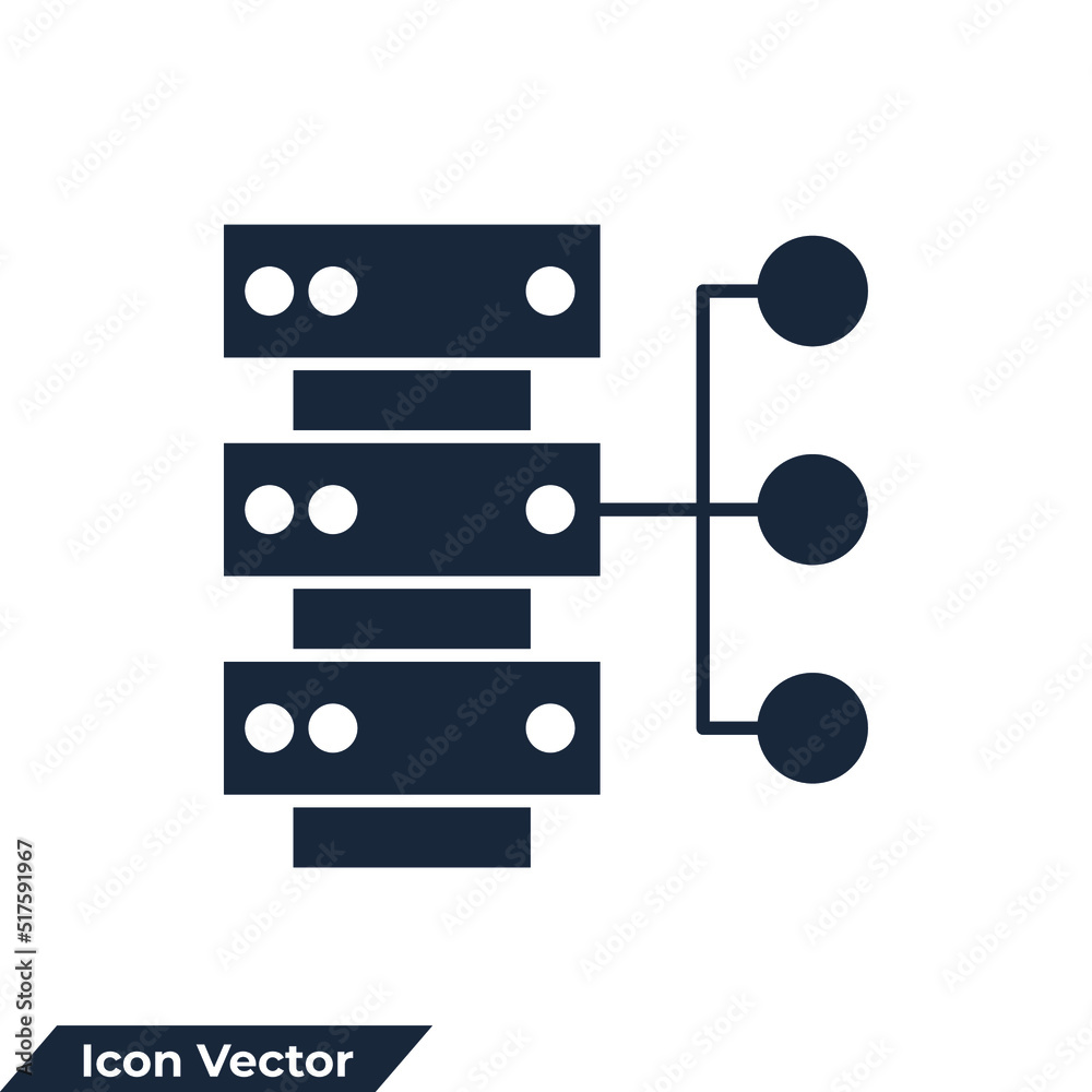 database system icon logo vector illustration. data mining symbol ...