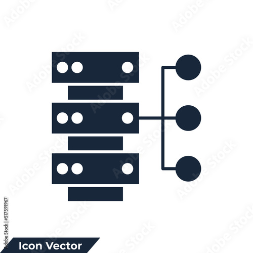 database system icon logo vector illustration. data mining symbol template for graphic and web design collection