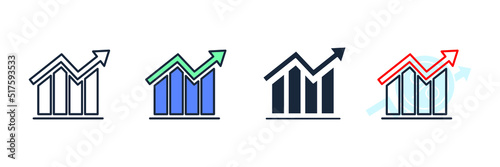 bar graph icon logo vector illustration. Statistics symbol template for graphic and web design collection