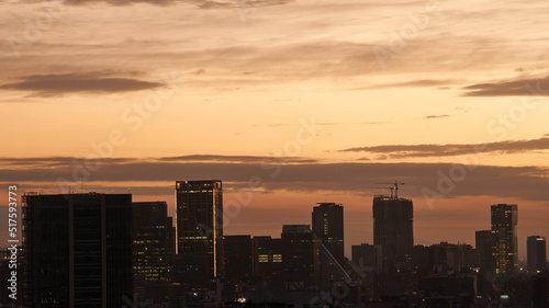 panoramic photo of a beautiful sunrise in mexico city