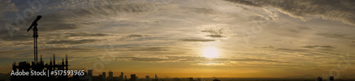 Fototapeta Naklejka Na Ścianę i Meble -  panoramic photo of a beautiful sunrise in mexico city