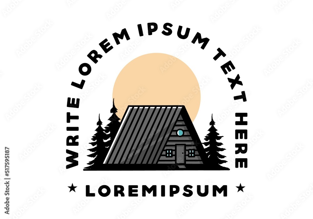 Naklejka premium Vintage wood cabin illustration design