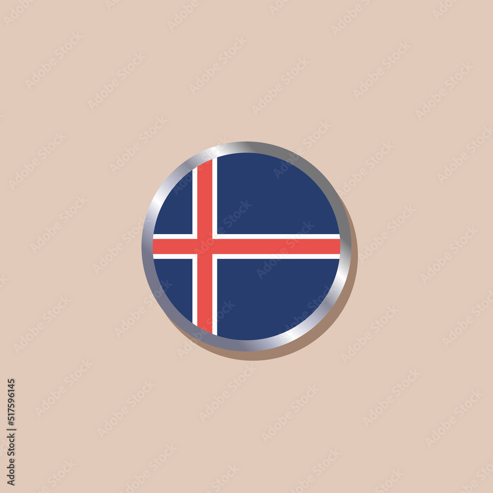 Obraz premium Illustration of Iceland flag Template