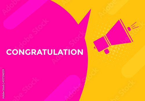 congratulation text symbol. Congratulation text web template Vector Illustration. 