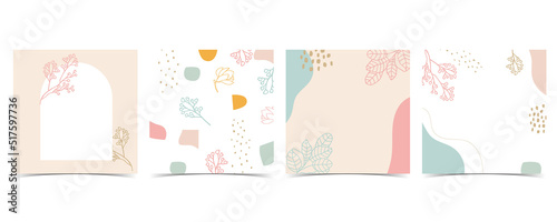 Pink green baby shower invitation with flower. Vector birthday invitation for social media post