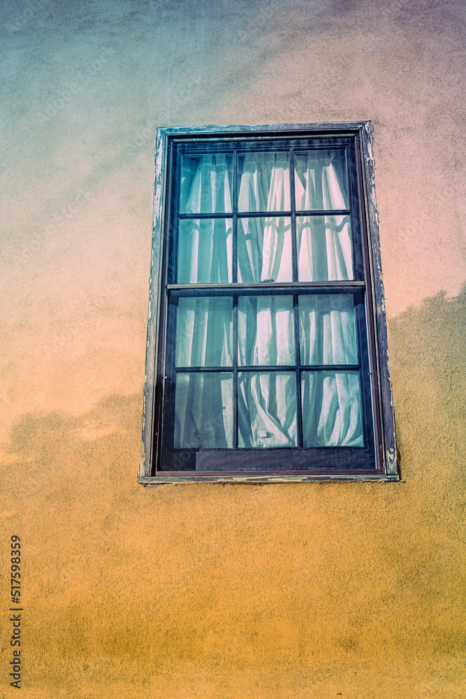 Obraz premium Old Town Window at night