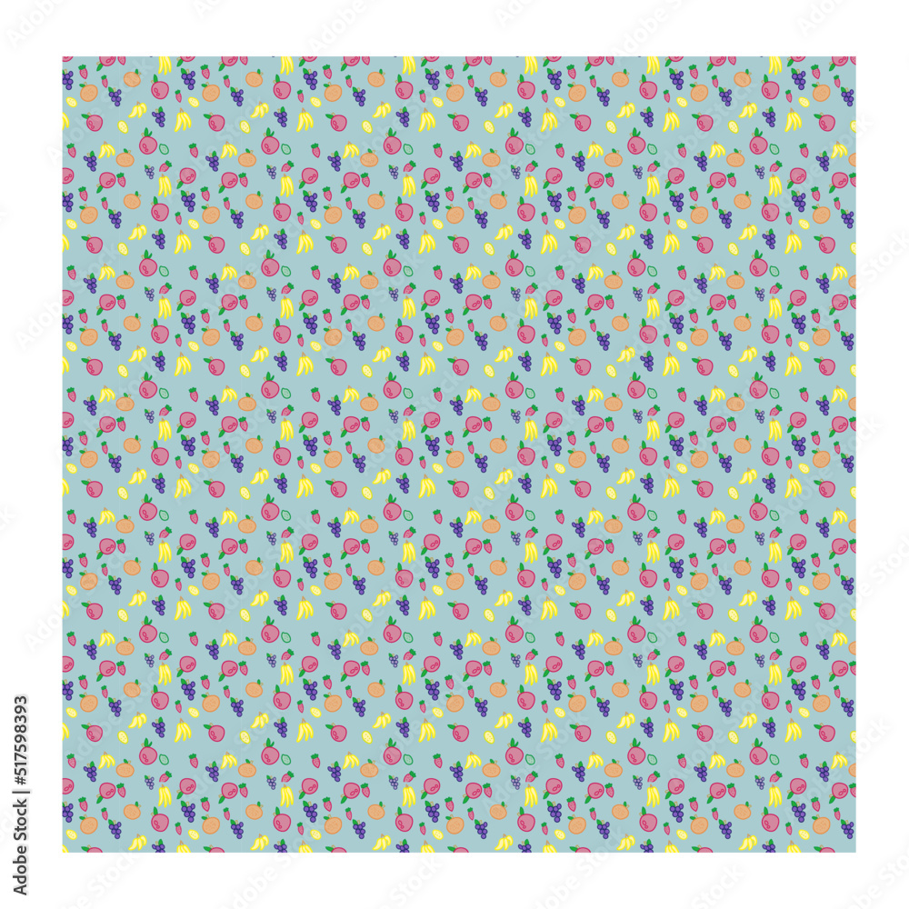 seamless pattern with summer fruit