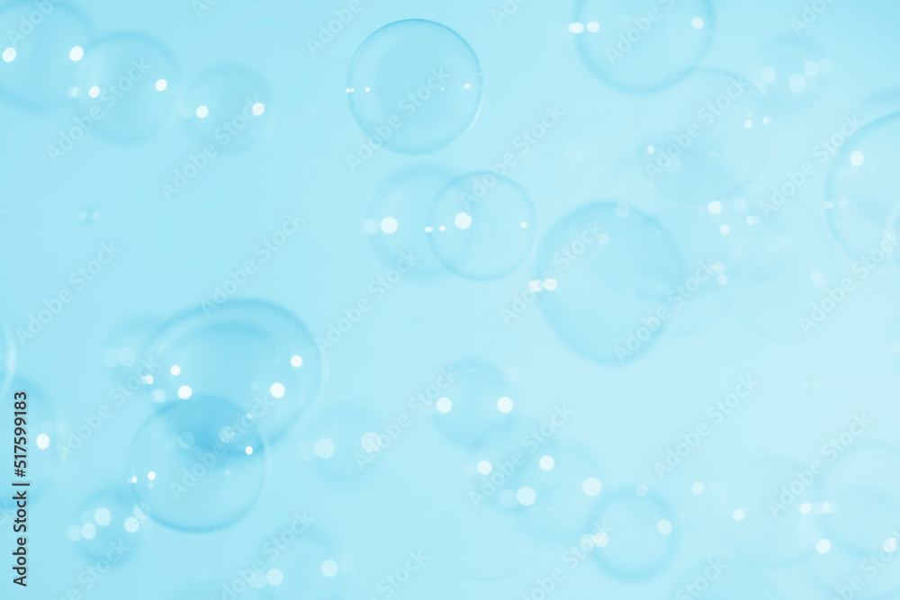 Abstract Blur Transparent Soap Bubbles Background. Soap Sud Bubbles Water.	
