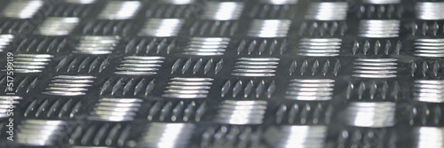 Seamless metal floor plate with diamond pattern, antislip stainless steel sheet photo