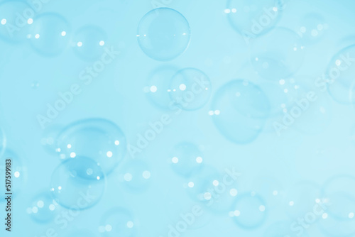 Abstract Blur Transparent Soap Bubbles Background. Soap Sud Bubbles Water. 