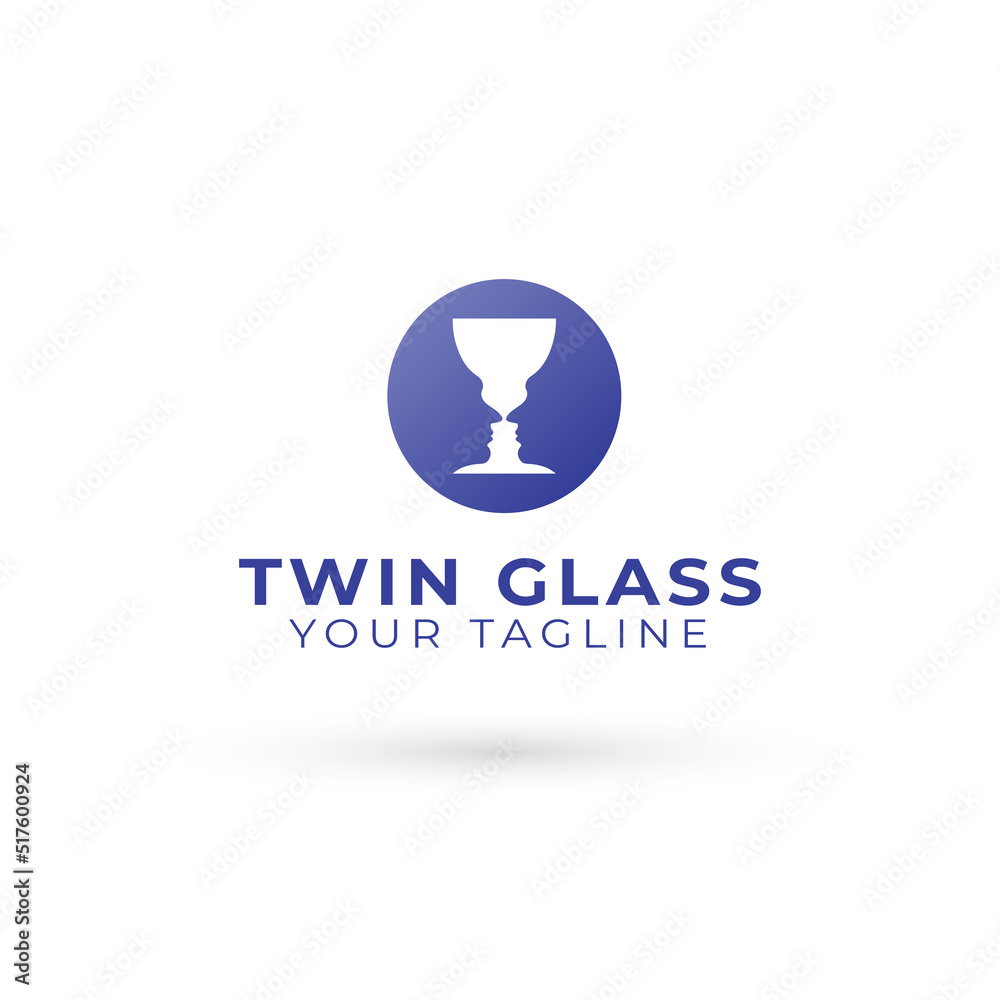 Twin glass logo vector template . suitable for your company in the glass industry