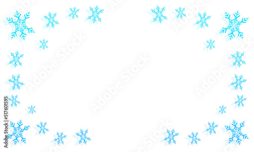 Pixel art blue snowflake frame