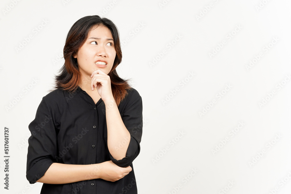 Thinking gesture of Beautiful Asian Woman Isolated On White Background Thinking gesture of Beautiful Asian Woman Isolated On White Background