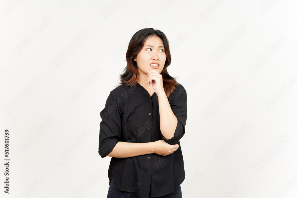 Thinking gesture of Beautiful Asian Woman Isolated On White Background Thinking gesture of Beautiful Asian Woman Isolated On White Background