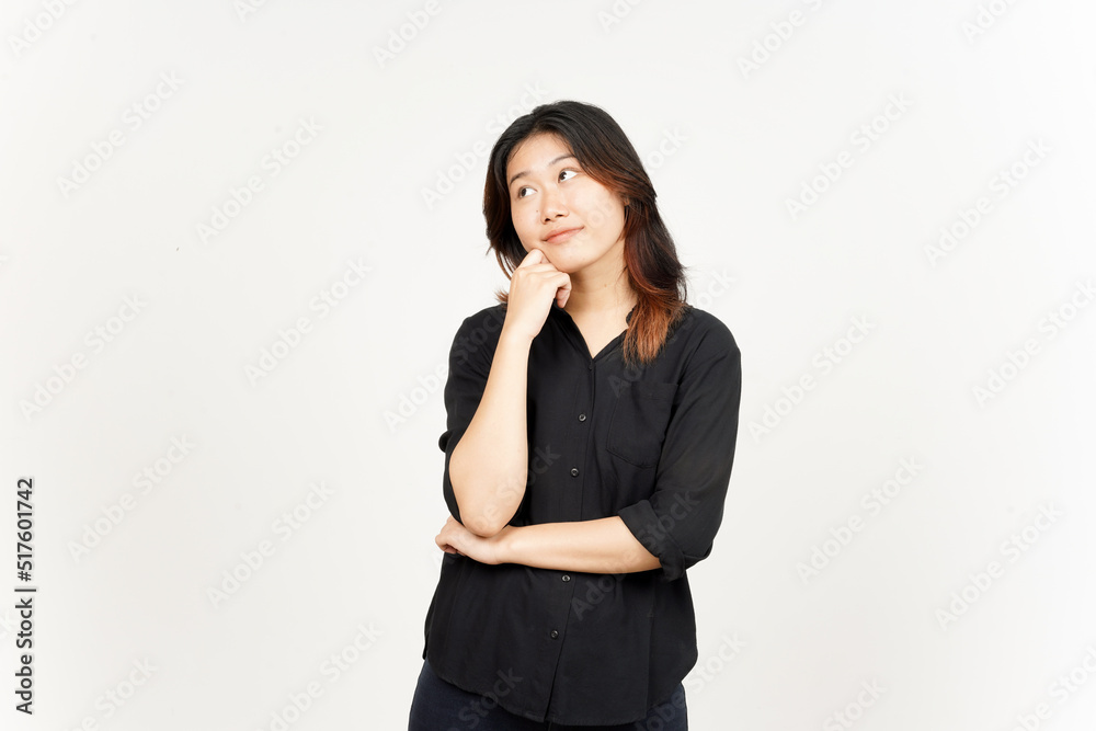 Thinking gesture of Beautiful Asian Woman Isolated On White Background Thinking gesture of Beautiful Asian Woman Isolated On White Background