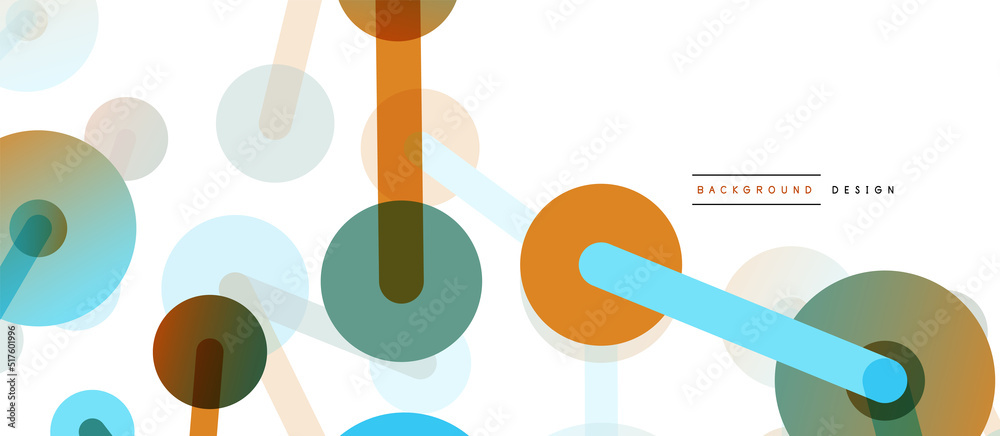 Abstract background. Round dots connected by lines. Trendy techno business template for wallpaper, banner, background or landing