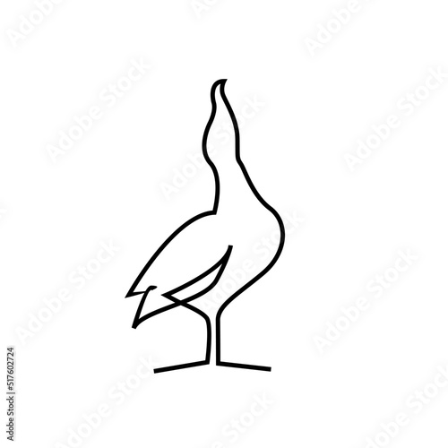 One single line drawing of wild seagull for company business logo identity. Cute bird mascot concept for conservation national park symbol. Continuous line draw design graphic illustration vector
